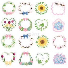 花边装饰免扣元素