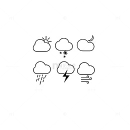简笔画天气图标集