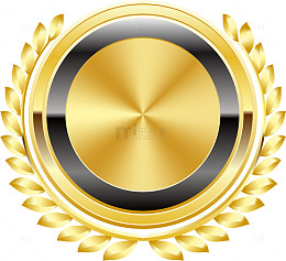 金质奖章荣誉徽章设计元素