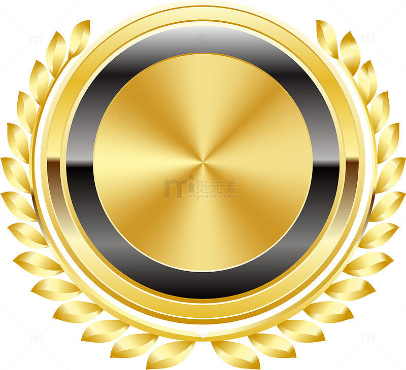 金质奖章荣誉徽章设计元素