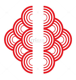 对称红花纹样设计素材