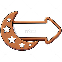 卡通月亮箭头图标设计元素