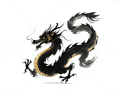 东方神龙艺术插画