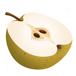 卡通风格简约梨子插画素材