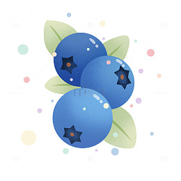 卡通蓝莓水果插画设计元素