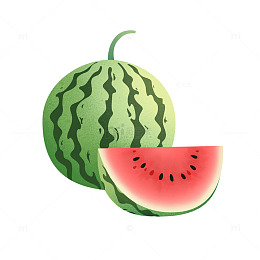 卡通西瓜插画设计素材