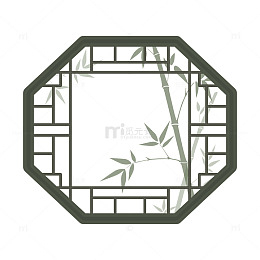 中国风古典窗棂竹子图案