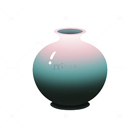 渐变色调花瓶设计图