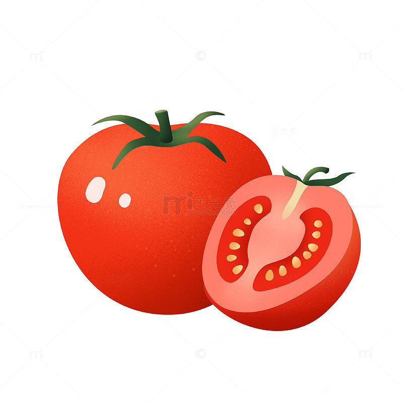 卡通风格西红柿插图设计素材