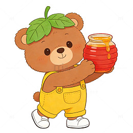 小熊抱蜂蜜罐图