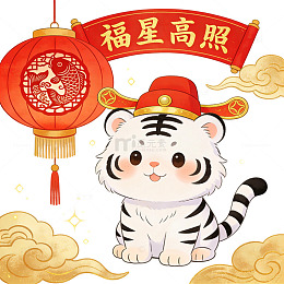 福星高照萌虎图