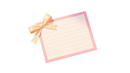 粉色边框信纸配黄色蝴蝶结