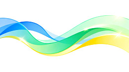 蓝绿黄渐变波浪线条背景