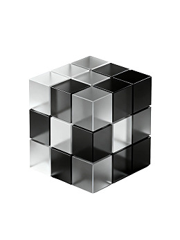 黑白立方体艺术装置图片