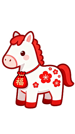 卡通马挂饰福字图案图片