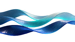 蓝色波浪形网格艺术图案