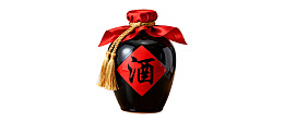 黑色酒瓶配红色装饰图片