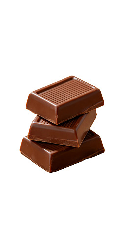 三块巧克力堆叠特写图片