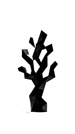 黑色几何树形艺术图案