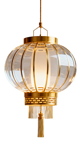 金色框架透明灯笼悬挂装饰