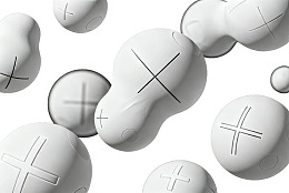 白色球体交叉线条图案