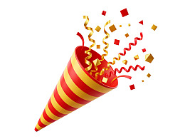 红黄条纹纸筒喷彩带图片