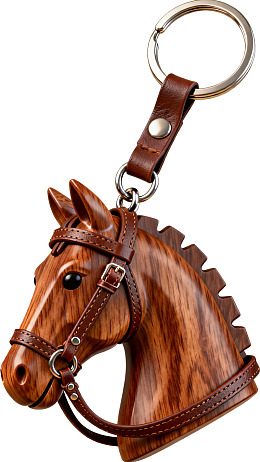 木质马头造型钥匙扣图片