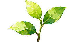 三片绿叶的清新植物特写