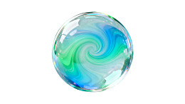 蓝绿漩涡玻璃球图片
