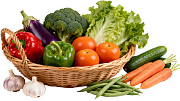 篮中装满新鲜蔬菜图片