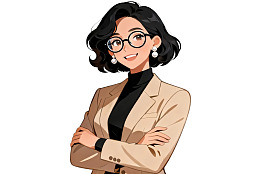 戴眼镜的商务女性自信站立