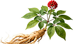 人参植物带根茎和红果