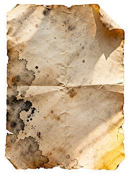 泛黄破损的旧纸张图片