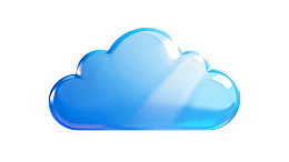 蓝色云朵图标在白色背景上