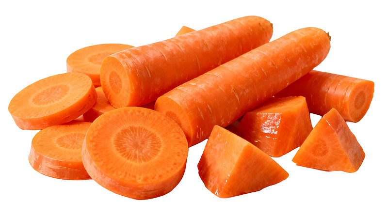 新鲜胡萝卜切片与块图片