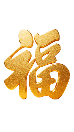 金色福字立体艺术设计