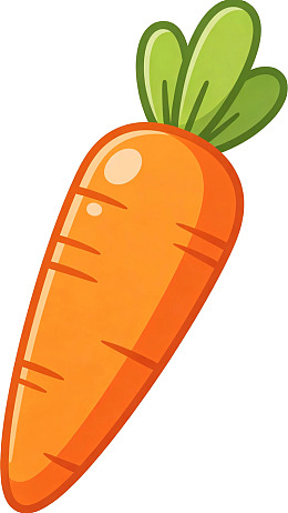 卡通风格的橙色胡萝卜