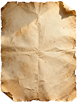 泛黄褶皱旧纸张纹理图片