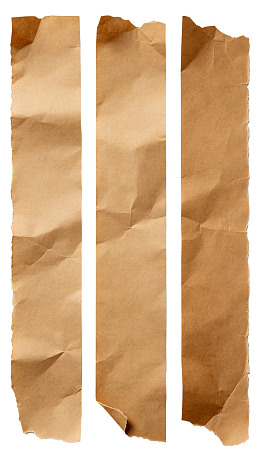 三张褶皱棕色纸条图片
