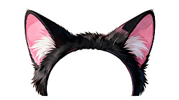 黑色猫耳发箍特写图片