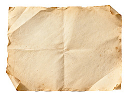 一张泛黄褶皱的旧纸图片