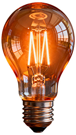 发光复古灯泡特写图片