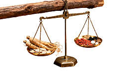 中药天平称重对比展示