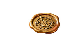 金色复古印章特写图片