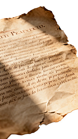 泛黄古卷文字特写图片