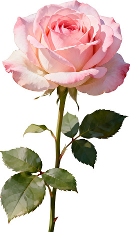 一朵盛开的粉色玫瑰花