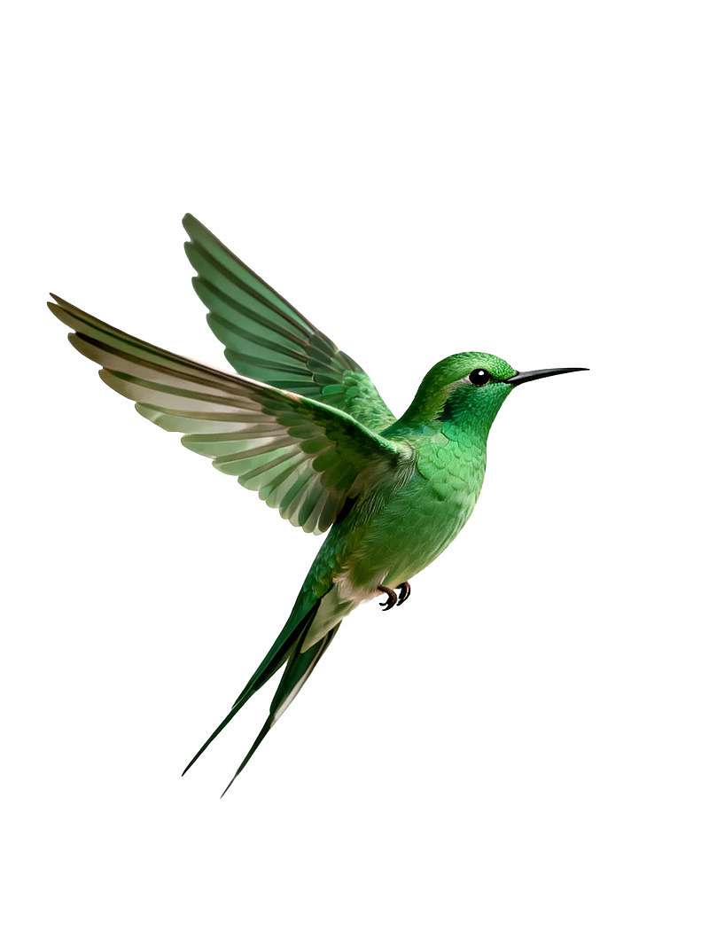 绿色蜂鸟空中飞行姿态