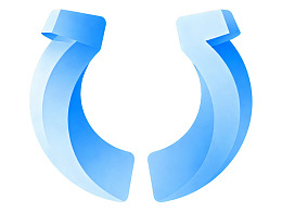 蓝色双箭头循环图标图片