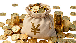 金币堆与印有符号的钱袋