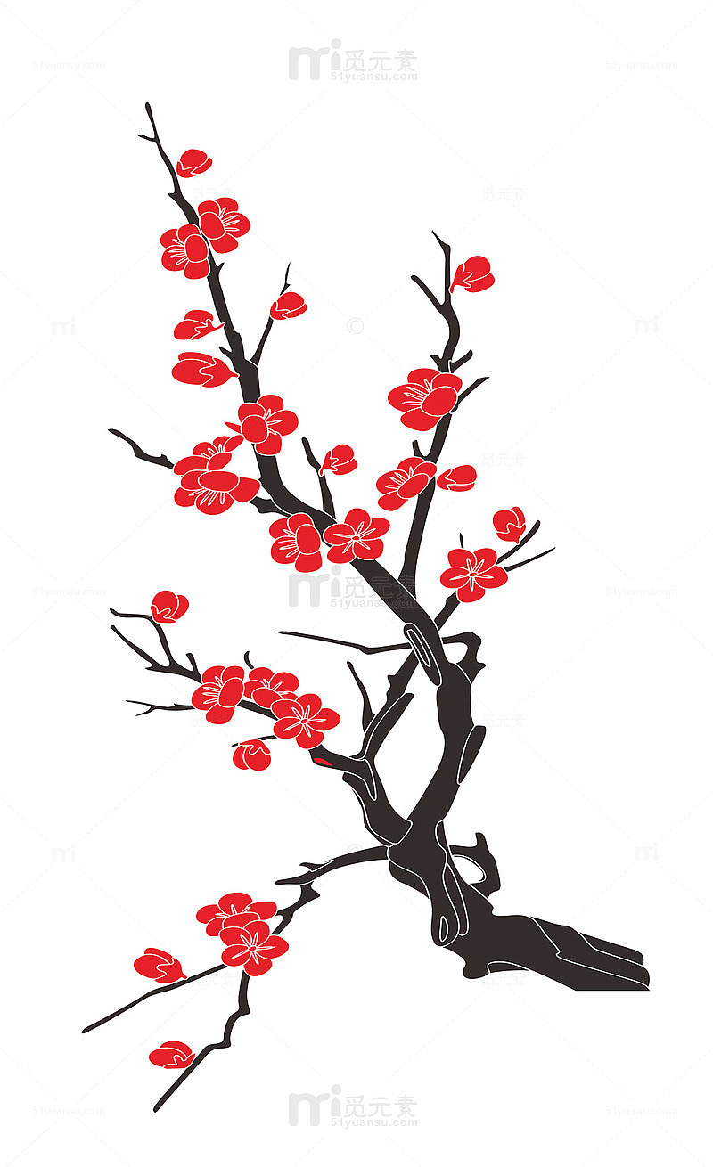 中国风梅花图案装饰画